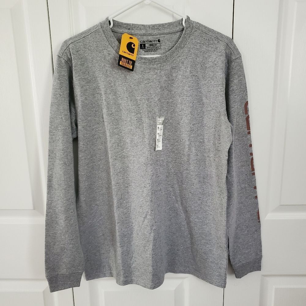 Carhartt Long Sleeve Loose Fit Crewneck T-shirt Women's Size Small NWT Gray - Picture 7 of 7